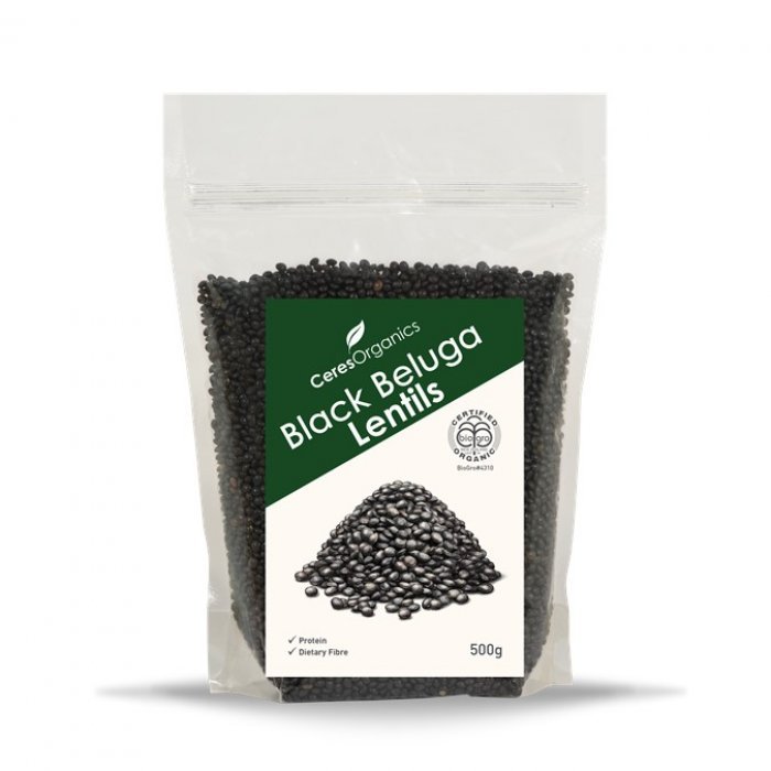 Organic Lentils, Black Beluga 500g